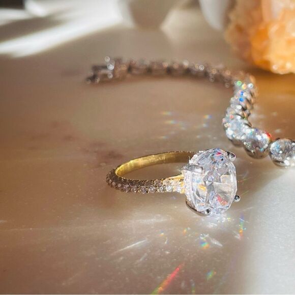 ♥️ 4.30Ct Oval Moissanite Solitaire Engagement Ring, size 6 FREE SHIPPING - Picture 11 of 16